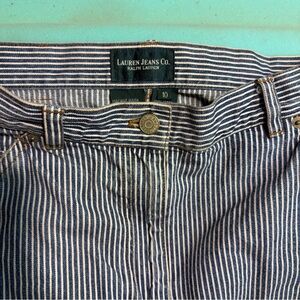 Ralph Lauren Blue and White Striped Jeans